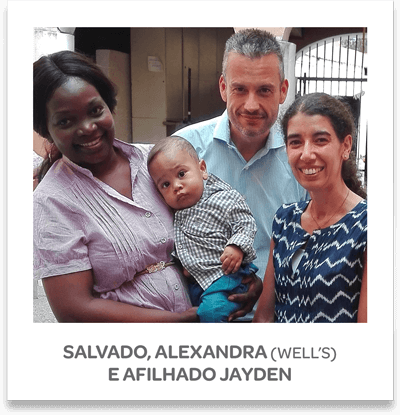 Jayden, Salvador e Alexandra.