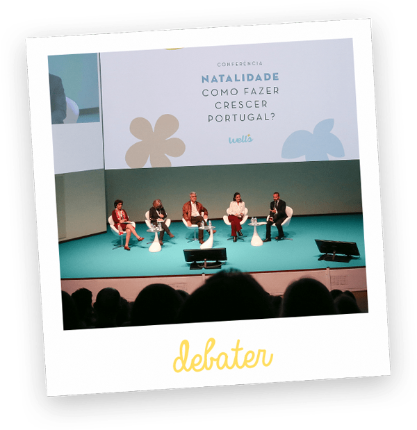 conferência com o texto debater